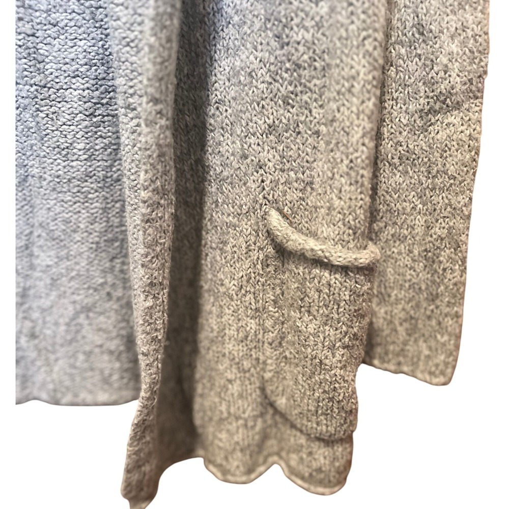 Eddie Bauer Hooded Cardigan‎ Open Front Knit Sweater Pockets Gray XS/S - Picture 4 of 8